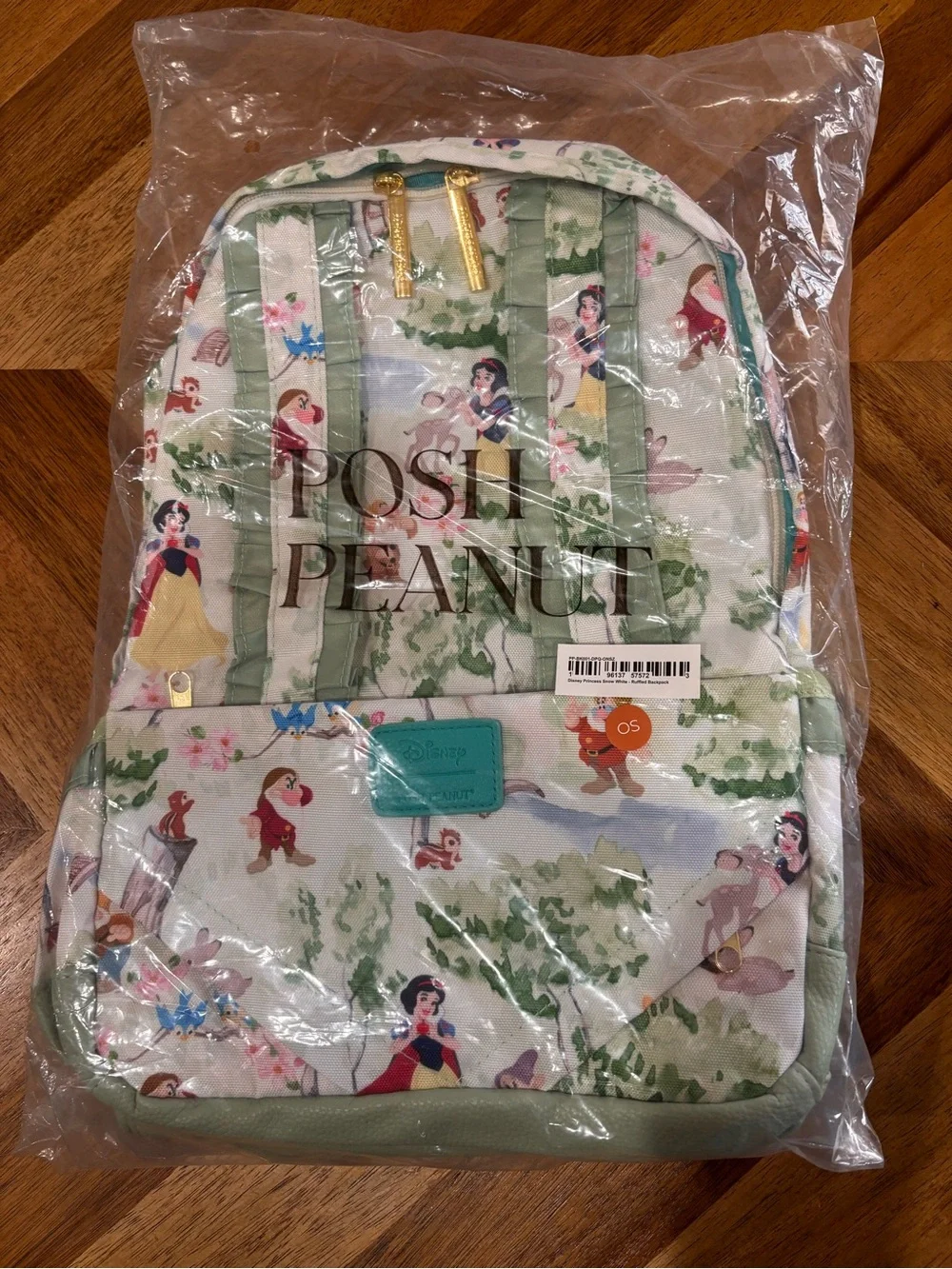 Posh Peanut Disney Snow White Print Backpack in Green and Cream